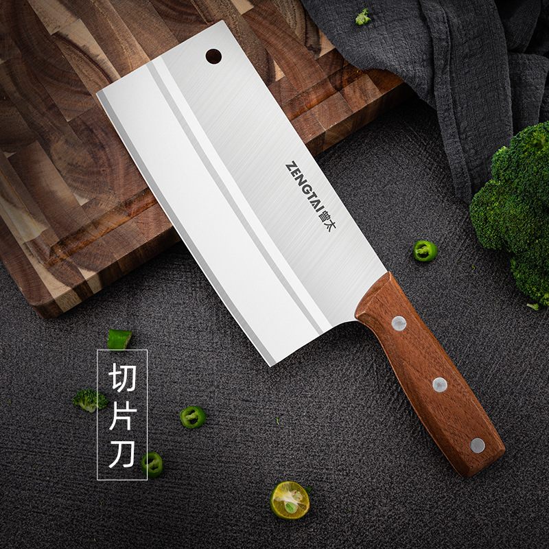 Knife Wooden Handle Household Chef Knife Sharp Chopping DualPurpose Knife Meat Cutting Slicing Knife Kitchen Knife