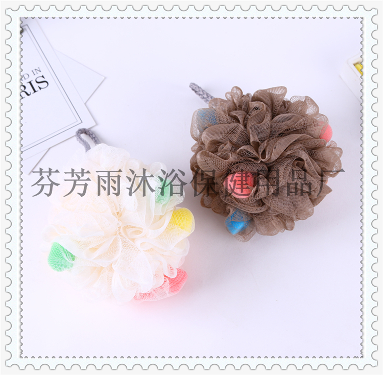 Large colorful mixed color bath bath ball bath flower Lovely Scrub bath rub back Bubble bath with bath towel