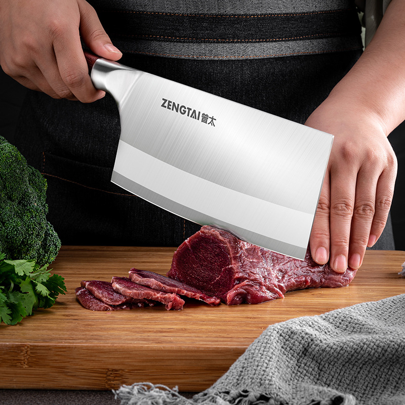 Steel Kitchen Knife Wooden Handle Meat Slice Chopping DualPurpose Knife Chef Knife Sharp Household Kitchen Knife
