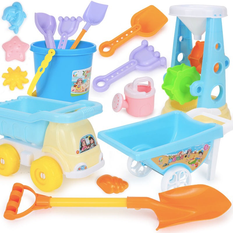 Children Beach Toy Suit Baby Sand Playing Sand Digging Children Ketsumeishi ATV Bucket Hourglass Shovel Large