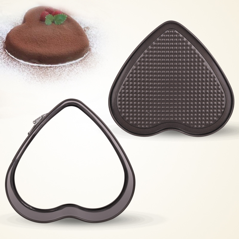 Separable Mold Cake Mold Heart-Shaped Live Bottom Separable Mold Cake Mold Carbon Steel Qi Feng Cake Tool Baking Mold