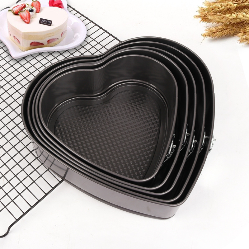Separable Mold Cake Mold Heart-Shaped Live Bottom Separable Mold Cake Mold Carbon Steel Qi Feng Cake Tool Baking Mold