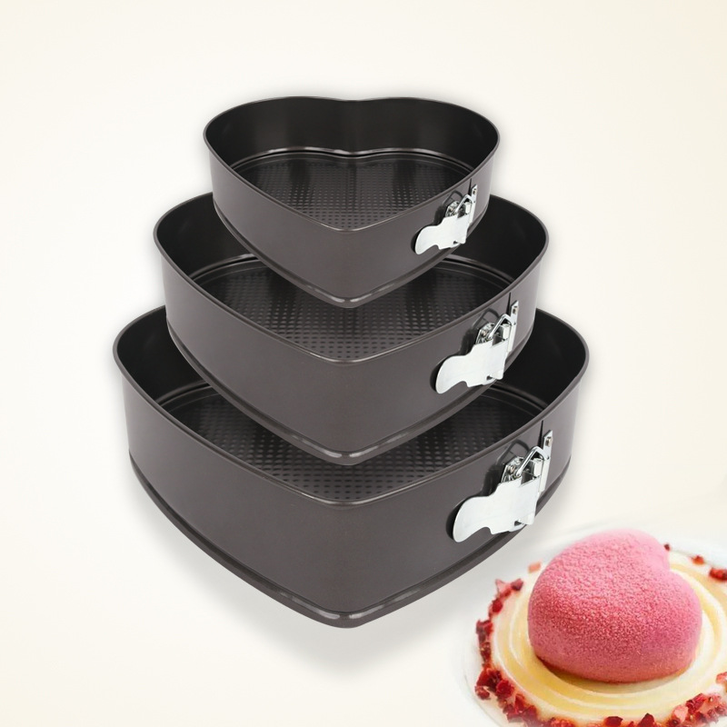 Separable Mold Cake Mold Heart-Shaped Live Bottom Separable Mold Cake Mold Carbon Steel Qi Feng Cake Tool Baking Mold