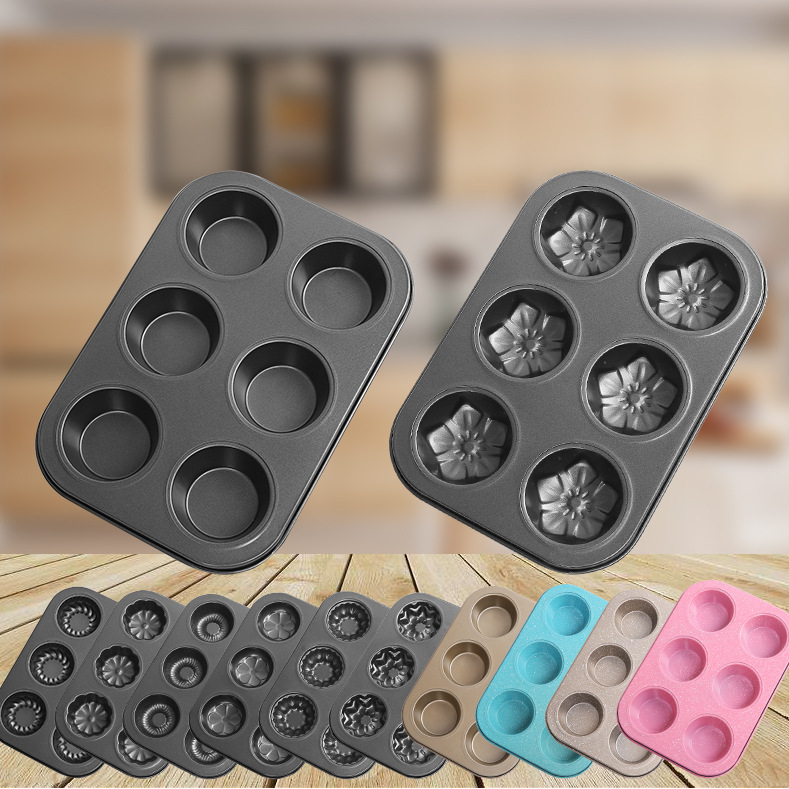 Wangfa Small Mixed Batch 6-Piece Non-Stick Cake Mold Egg Tart Mold Cake Mold DIY Cheese Cake Template Baking