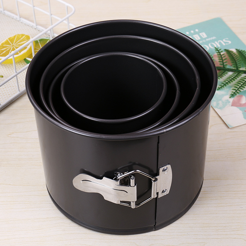 Heighten and Thicken round Buckle Detachable Cake Mold Non-Stick Lock Cake Mold Household Carbon Steel Ovenware Baking Tools