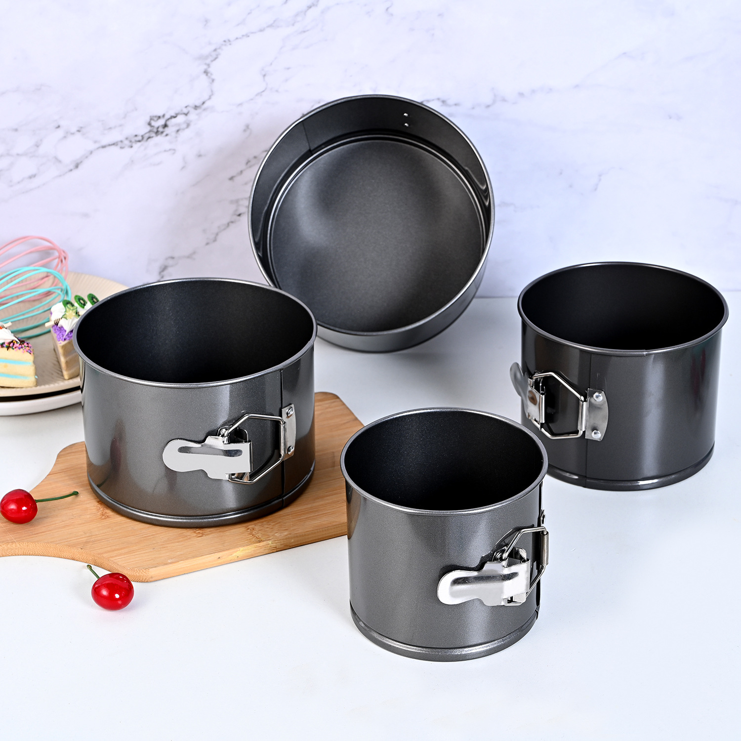 Non-Stick round Buckle Detachable Cake Mold Lock Cake Mold Mousse Household Carbon Steel Ovenware Baking Tools