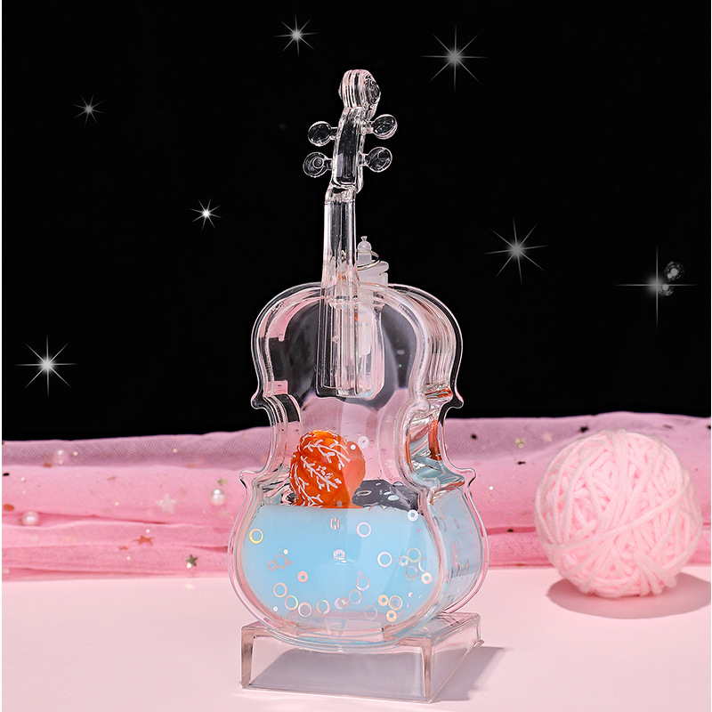 Tiktok Red Creative Violin Luminous Gift Oil Drop Hourglass Decoration Student Graduation Teacher&#039;s Day Gift Toy