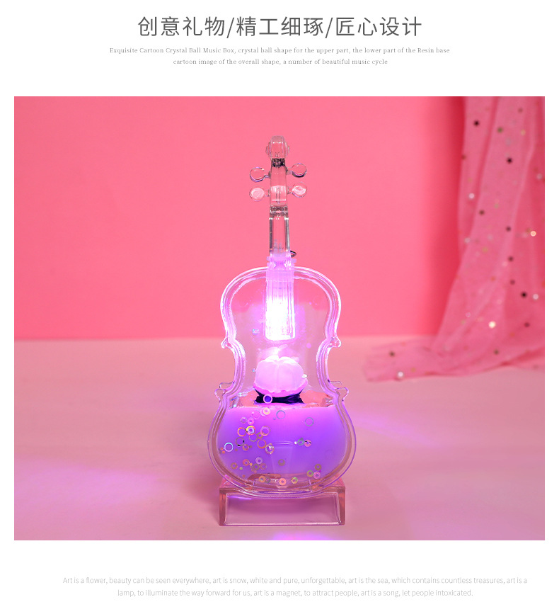 Tiktok Red Creative Violin Luminous Gift Oil Drop Hourglass Decoration Student Graduation Teacher's Day Gift Toy Tiktok Red Creative Violin Luminous Gift Oil Drop Hourglass Decoration Student Graduation Teacher's Day Gift Toy