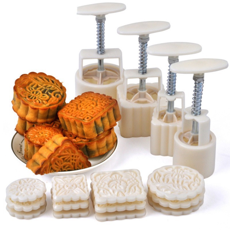 Hand-pressed ice Skin Moon Cake Mold 50g 100g mung bean cake moon Mold Mid-Autumn Festival Cantonese Moon Cake Mold set