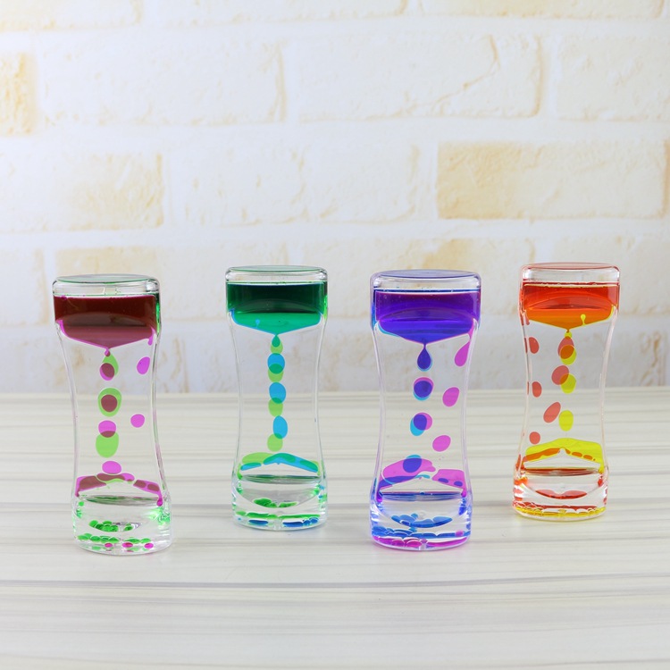 Wholesale Kg41 Two-Color Liquid Oil Leakage Oil Drops Hourglass Timer Decompression Crafts Creative Gift Decoration