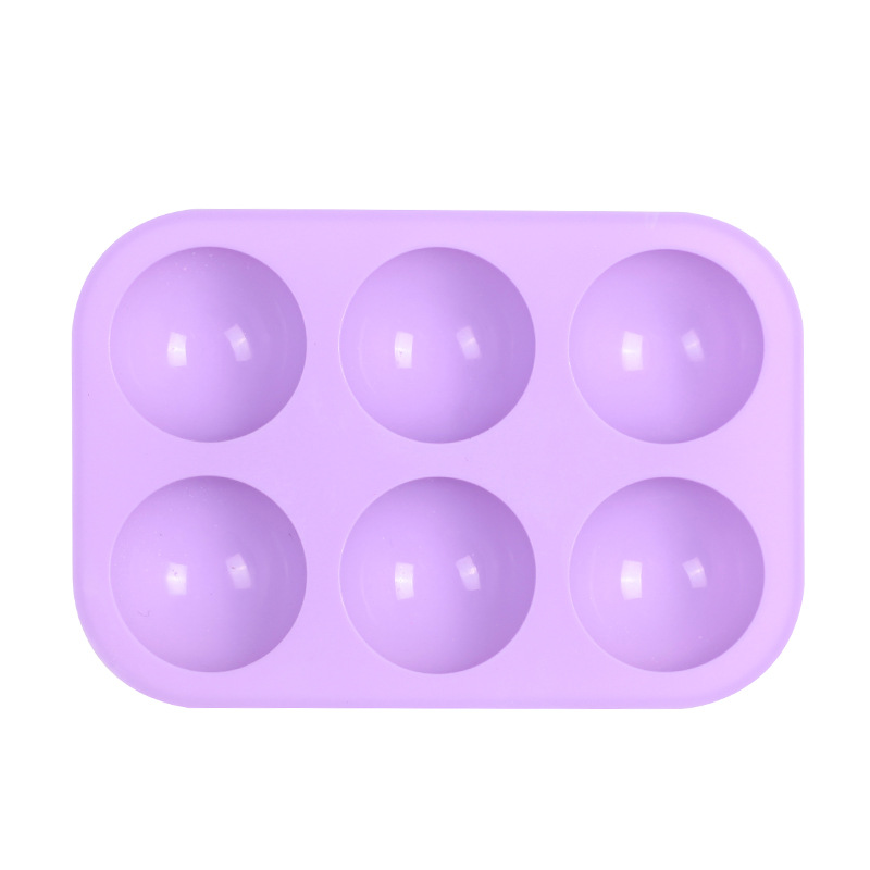 Silicone 6-Piece Small Semicircle Soap Mould Spherical Soap Mold Cake Mold Baking Mold Jelly Pudding Chocolate