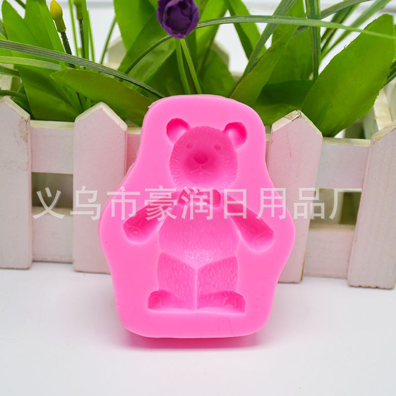 Bear silicone cake mold turning sugar cake chocolate ultra light clay decorative mold DIY baking mold Bear silicone cake mold turning sugar cake chocolate ultra light clay decorative mold DIY baking mold
