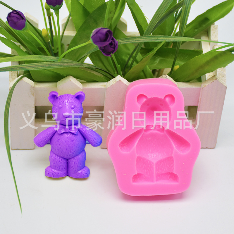 Bear silicone cake mold turning sugar cake chocolate ultra light clay decorative mold DIY baking mold Bear silicone cake mold turning sugar cake chocolate ultra light clay decorative mold DIY baking mold