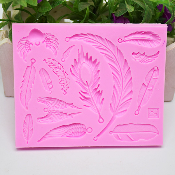 Feather silicone mold sugar baking mold chocolate cake mold DIY baking mold Feather silicone mold sugar baking mold chocolate cake mold DIY baking mold