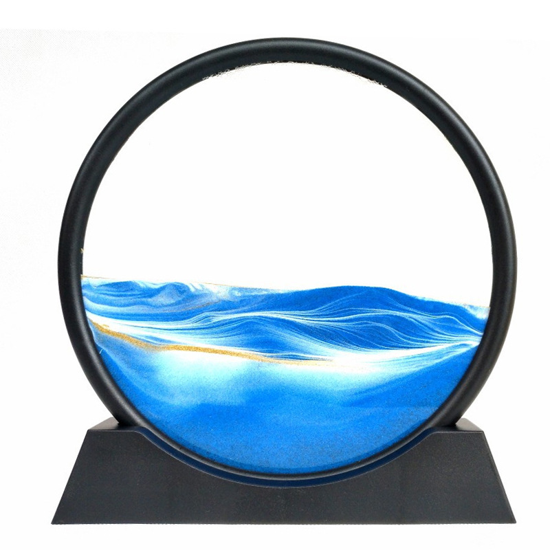 Round Quicksand Painting Living Room Hourglass Glass Furnishing Article 3D Landscape Painting Three-Dimensional Office Creative Decoration Gifts for Men and Women Round Quicksand Painting Living Room Hourglass Glass Furnishing Article 3D Landscape Painting Three-Dimensional Office Creative Decoration Gifts for Men and Women