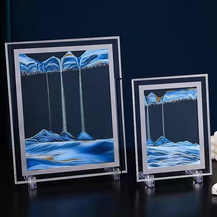 Creative Hourglass Decoration Liquid Decompression Quicksand Painting Office Desk Surface Panel Living Room Bedside Table Decorations Birthday Gift