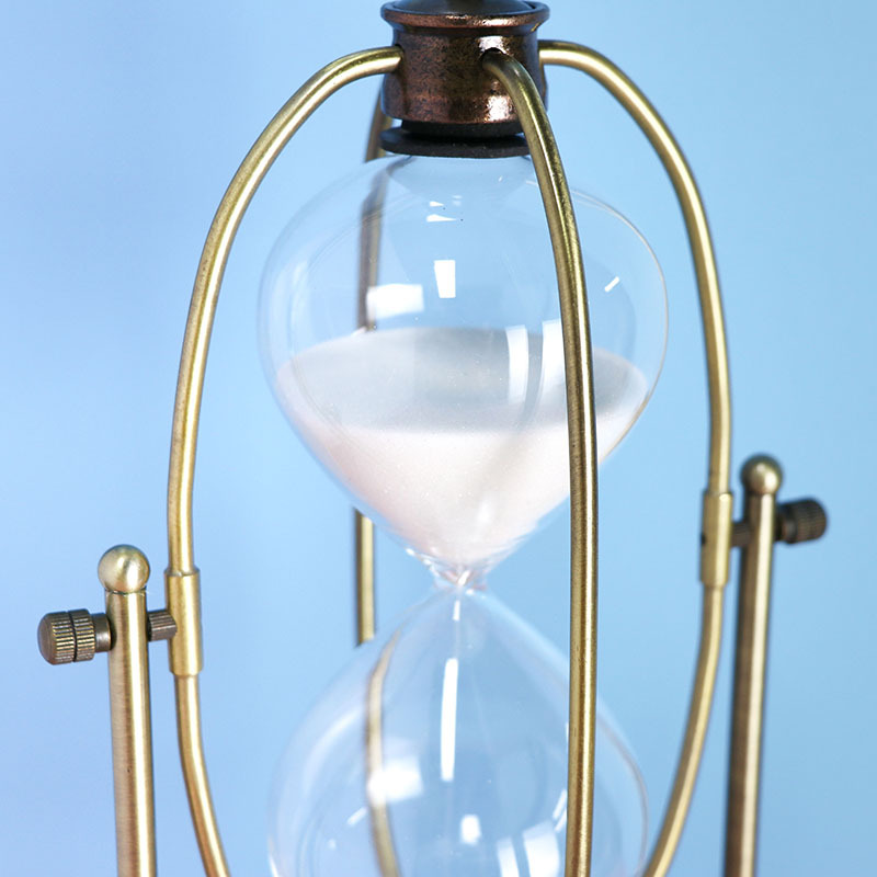 Time Hourglass Creative Metal Timer Study Living Room and Home Decorations Office Desk Surface Panel Decoration Birthday Gift