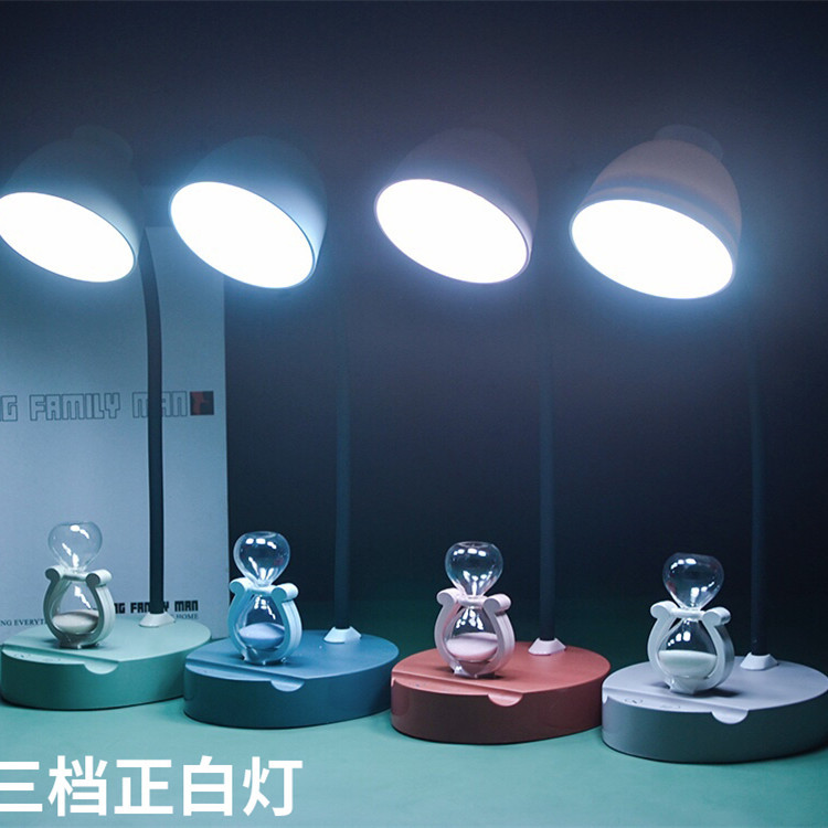 2020 New Touch Control Hourglass Led Desk Lamp USB Charging Small Night Lamp Dimmable Warm Yellow Warm White Light
