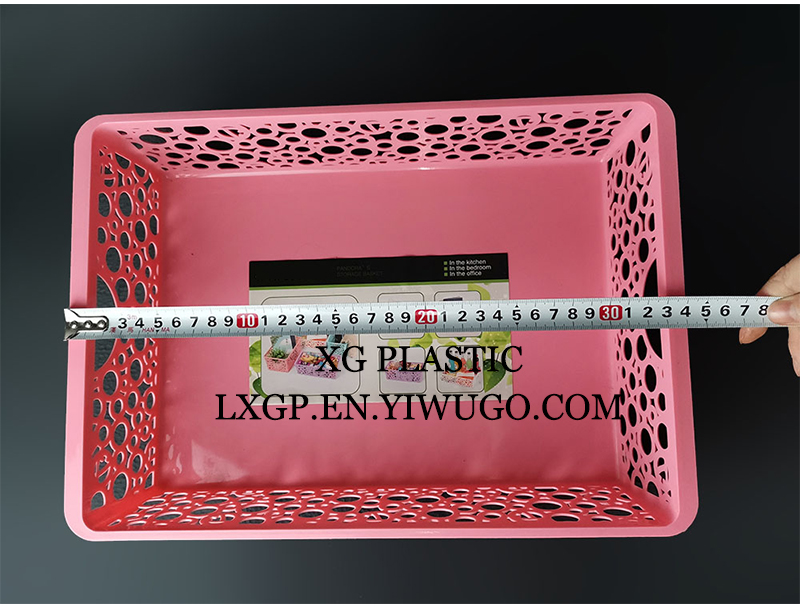 office desk storage basket cosmetic make up receive organizer bin plastic rectangle baskets round dot hollow design box