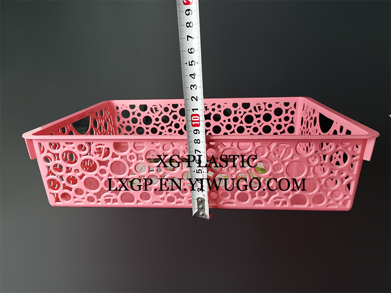 office desk storage basket cosmetic make up receive organizer bin plastic rectangle baskets round dot hollow design box