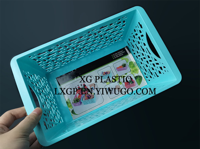 plastic basket rectangle basket fruit basket hollow design basket creative basket kitchen storage basket office baskets