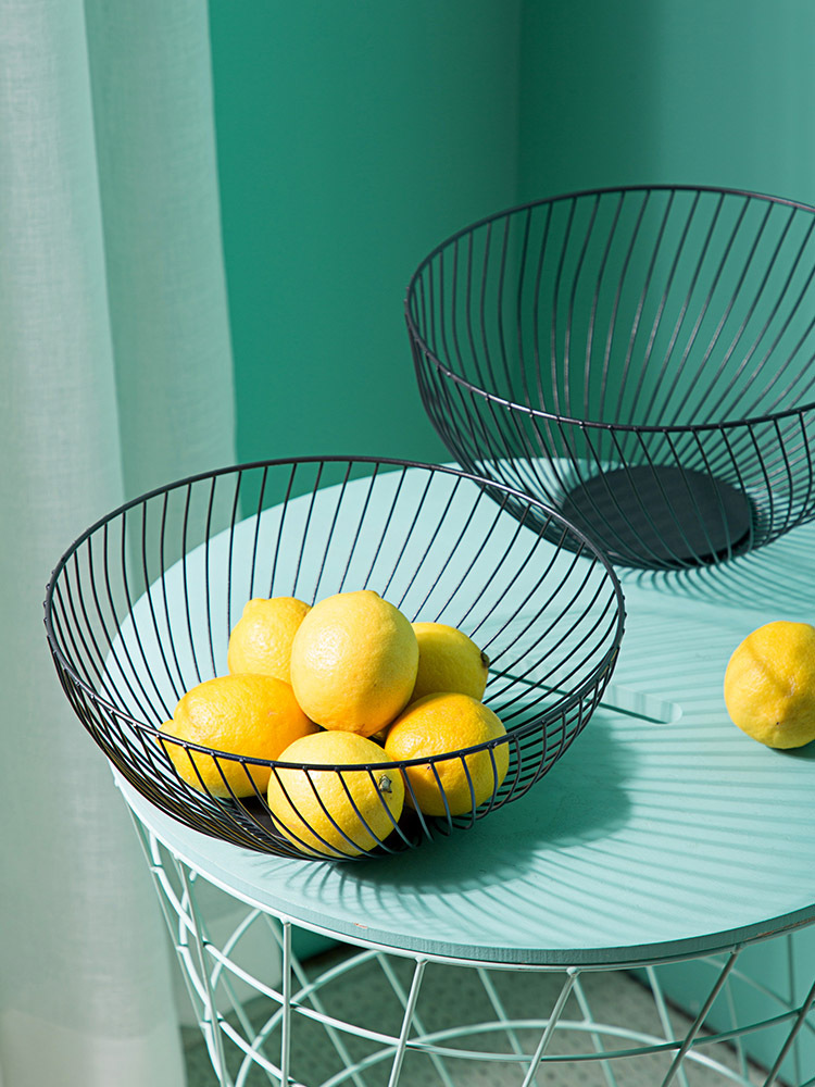 European-Style Fruit Basket Iron Fruit Plate Fashion Fruit Basin Household Fruit Baskets Snack Living Room Simple Storage Basket