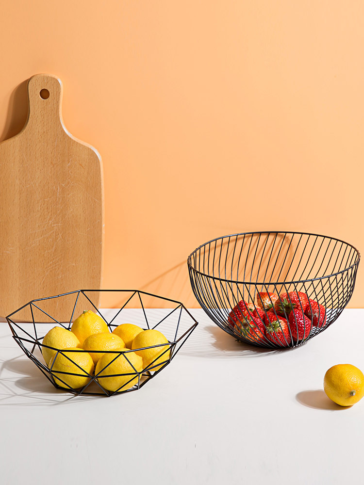European-Style Fruit Basket Iron Fruit Plate Fashion Fruit Basin Household Fruit Baskets Snack Living Room Simple Storage Basket