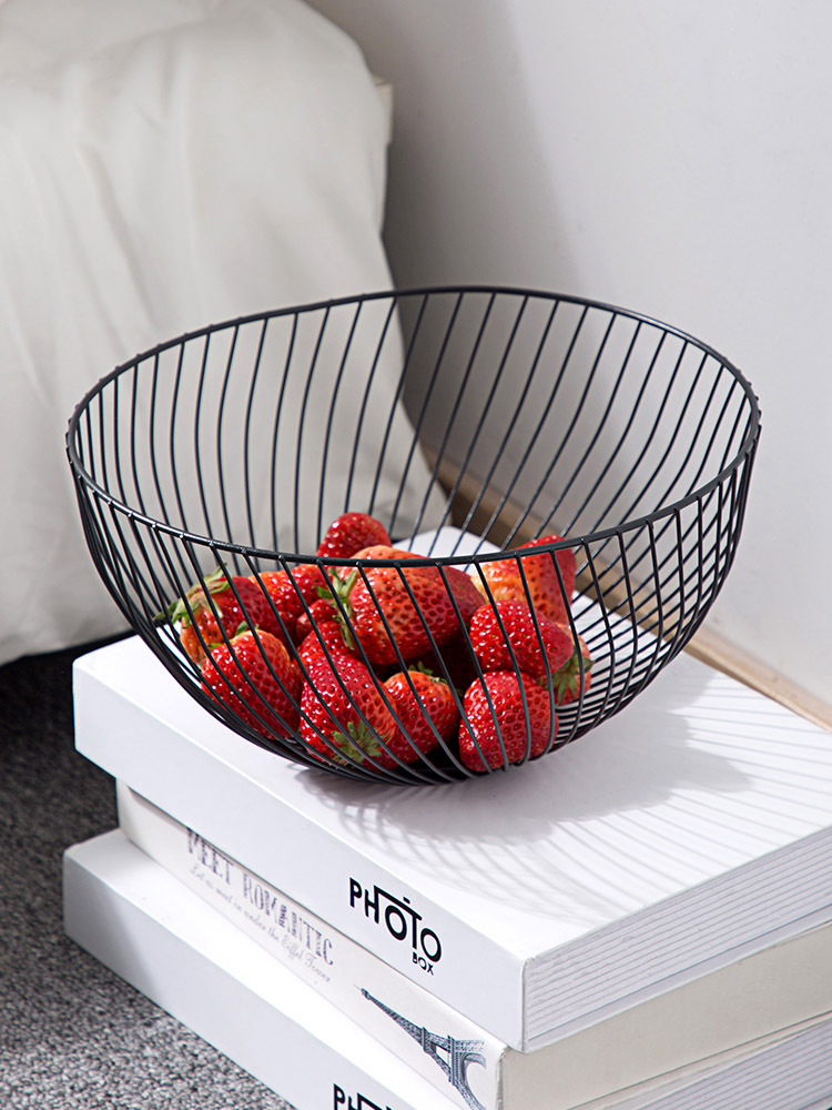 European-Style Fruit Basket Iron Fruit Plate Fashion Fruit Basin Household Fruit Baskets Snack Living Room Simple Storage Basket