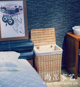Factory direct Korean pastoral hamper Willow baskets/Lou Fang-shaped covered storage basket