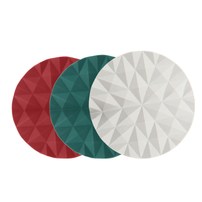 2021 New Diamond Pattern Silicone Thermal Insulation Pad Diamond Shape Pot Bowl Coaster Anti-Scald and High Temperature Resistant Dining Table Cushion Coaster Non-Slip