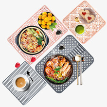 2021 New Diamond Pattern Silicone Thermal Insulation Pad Diamond Shape Pot Bowl Coaster Anti-Scald and High Temperature Resistant Dining Table Cushion Coaster Non-Slip