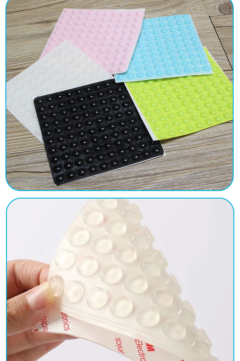 Self-Adhesive and Transparent Silicon Floor Mat Furniture Anticollision Particles Shock Absorption Silica Gel Pad Non-Slip Silicone Particles Silica Gel Pad Pieces Silicone Bra