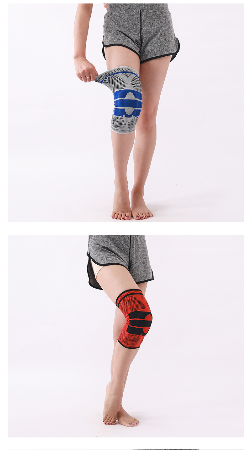 Manufacturer Sports Kneecaps Silicone Spring Support Bar Knee Pad Biking Mountain Climbing Running Fitness Basketball Outdoor Protective Gear