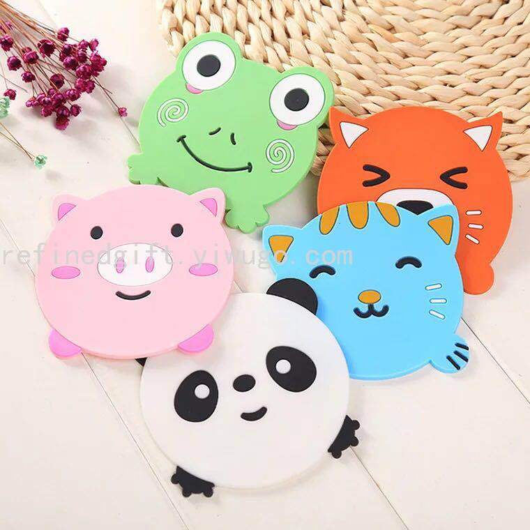 Cute Creative Cartoon Animal Coaster Home Non-Slip Heat Insulation Silicone Bowl Pad Heat-Resistant and Hot-Proof Dining Table Cushion Teacup Mat
