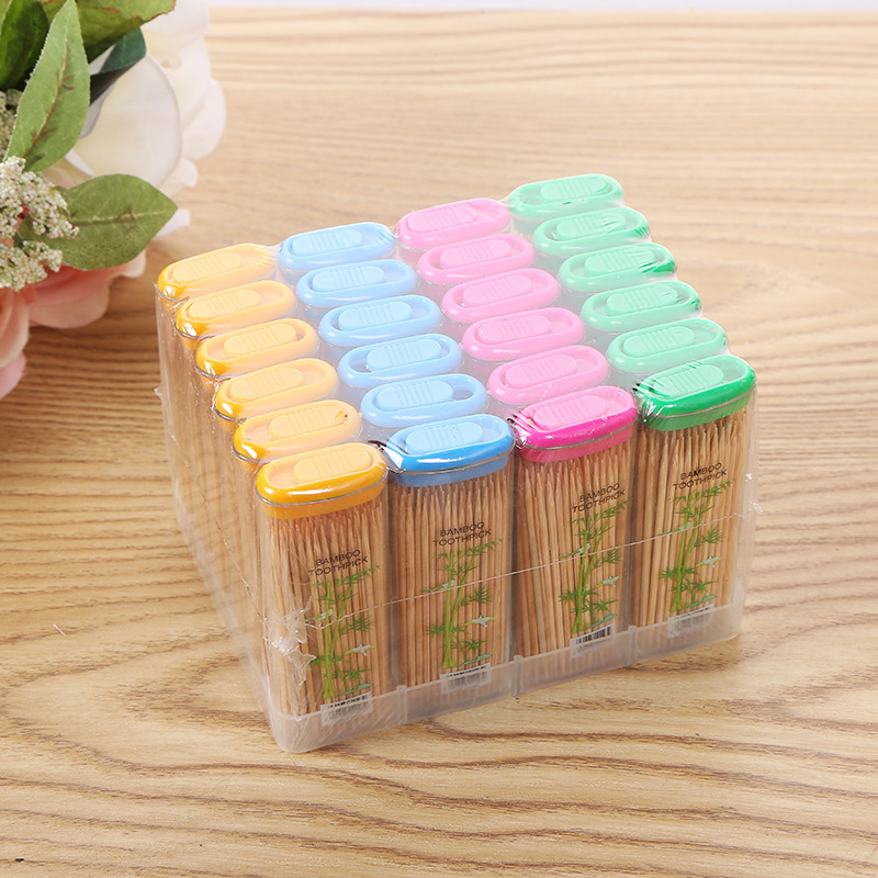 Creative Lighter Toothpick Box Portable Disposable Double-Headed Household Toothpick Box Restaurant Bamboo Disposable To