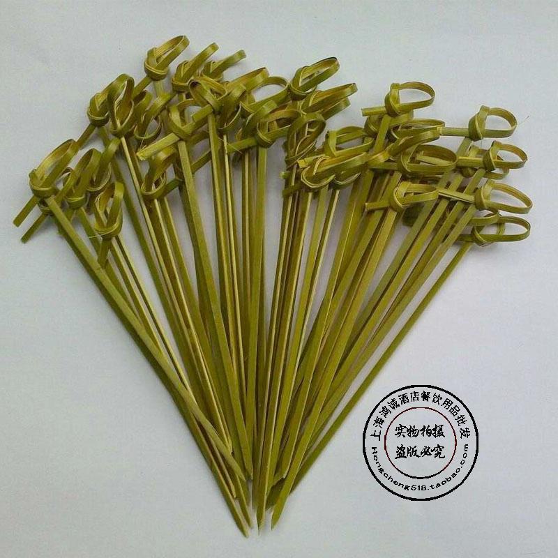 Disposable Bamboo 9cm 12cm Knotted Stick Fancy Bamboo Stick Fruit Toothpick Knot Sign Hotel Fruit Fork