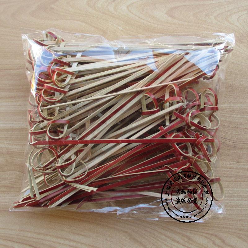 Disposable Bamboo 9cm 12cm Knotted Stick Fancy Bamboo Stick Fruit Toothpick Knot Sign Hotel Fruit Fork