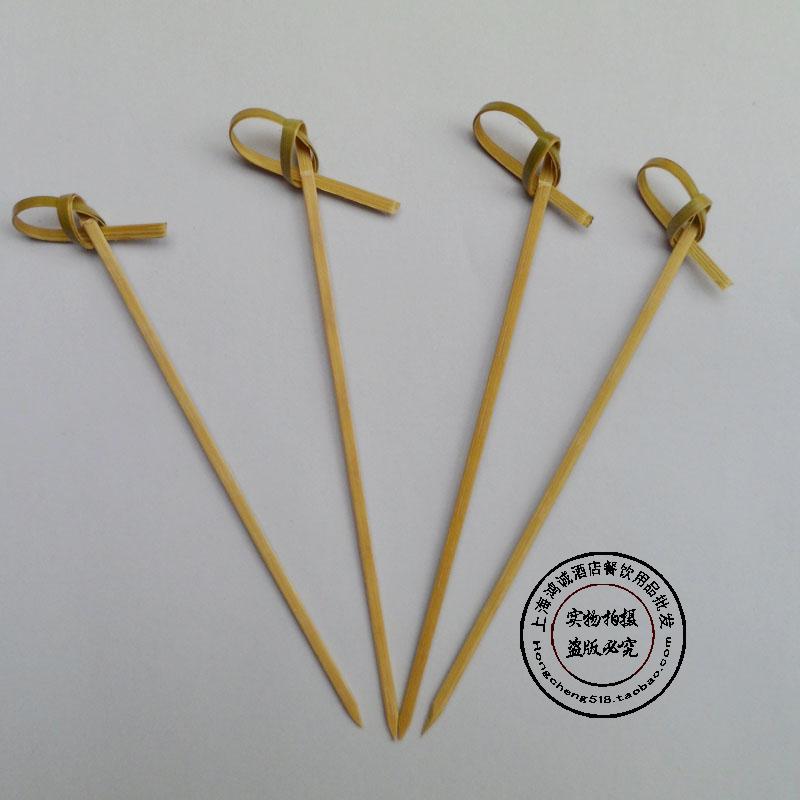 Disposable Bamboo 9cm 12cm Knotted Stick Fancy Bamboo Stick Fruit Toothpick Knot Sign Hotel Fruit Fork