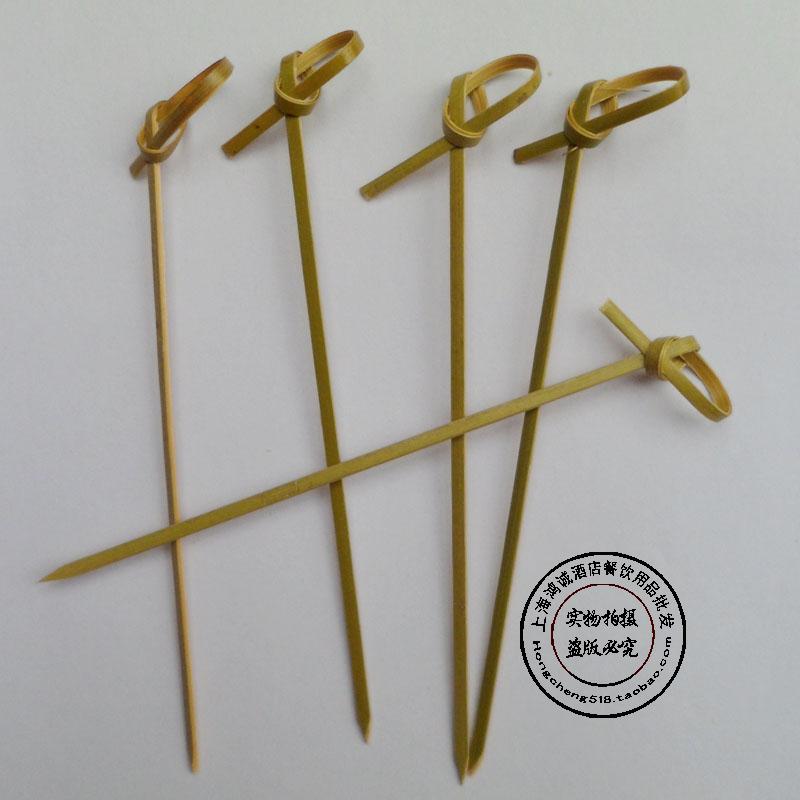 Disposable Bamboo 9cm 12cm Knotted Stick Fancy Bamboo Stick Fruit Toothpick Knot Sign Hotel Fruit Fork