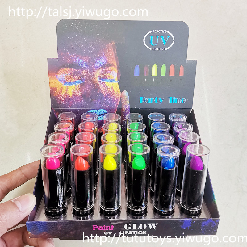Neon Lip Stick Colorful Hair Dye Comb Luminous Face Paint Party Lipstick Colorful Lipstick Rainbow Hair Comb