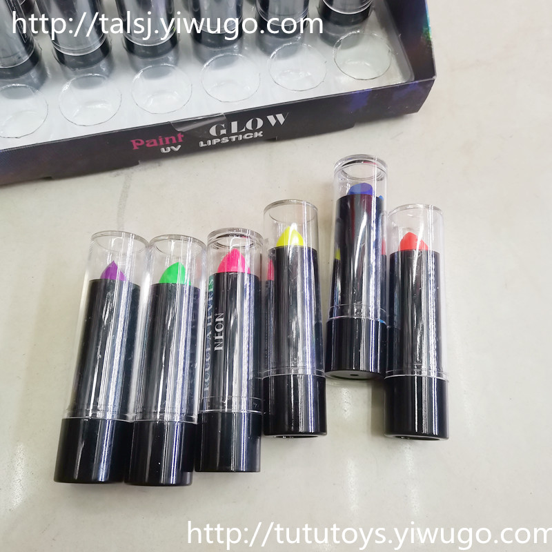 Neon Lip Stick Colorful Hair Dye Comb Luminous Face Paint Party Lipstick Colorful Lipstick Rainbow Hair Comb