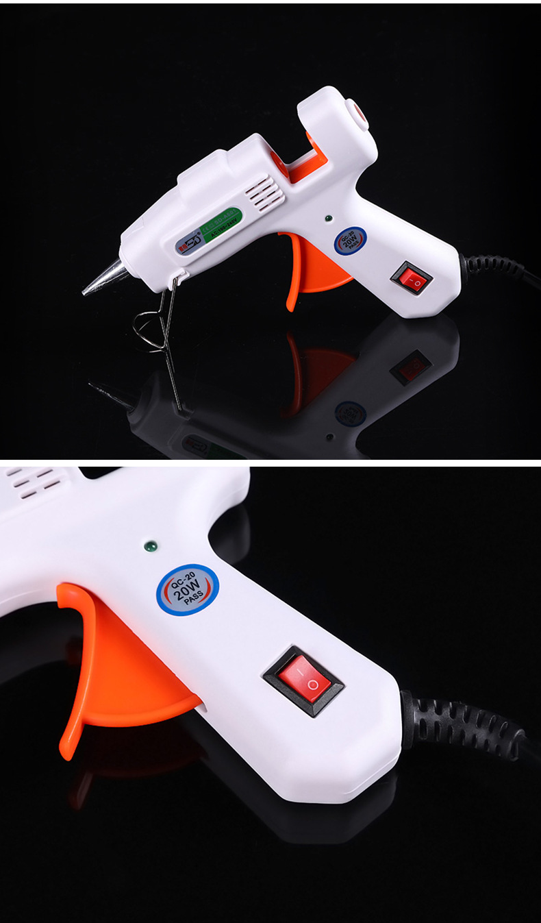 Factory Direct Sale Two-Gear Hot Melt Glue Gun No Glue Leakage 7mm Hot Melt Glue Stick Rongxin 20-45W Object Bonding Gun
