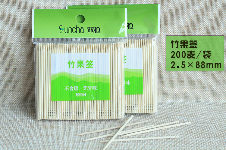 Toothpick Bamboo Disposable Bamboo Stick Long and Thick Toothpick Disposable Fruit Toothpick Skewers Toothpick Cake Fork