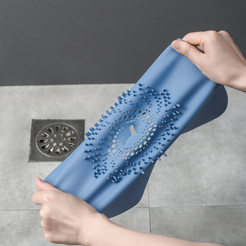 Home Bathroom with Handle Large Strainer Multi-Mesh Design Easy to Filter Hair Silicone Anti-Blocking Floor Drain