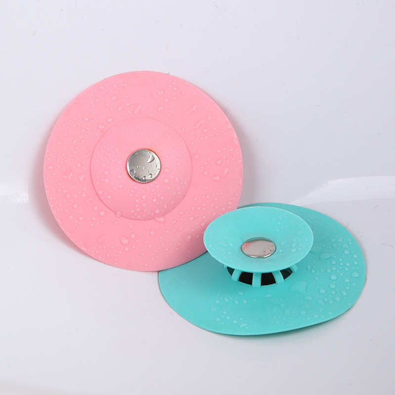 Kitchen Press-Type Deodorant Closed Bounce Silicone Floor Drain Bathroom Anti-Blocking Plastic Water Channel Filter Floor Drain Water Plug
