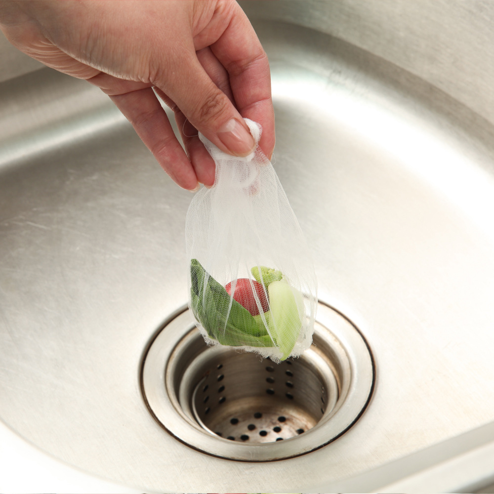 Kitchen Sink Vegetable Washing Sink Filter Net Household Supplies Floor Drain Hair Thickening Large Garbage Bag Net Pocket