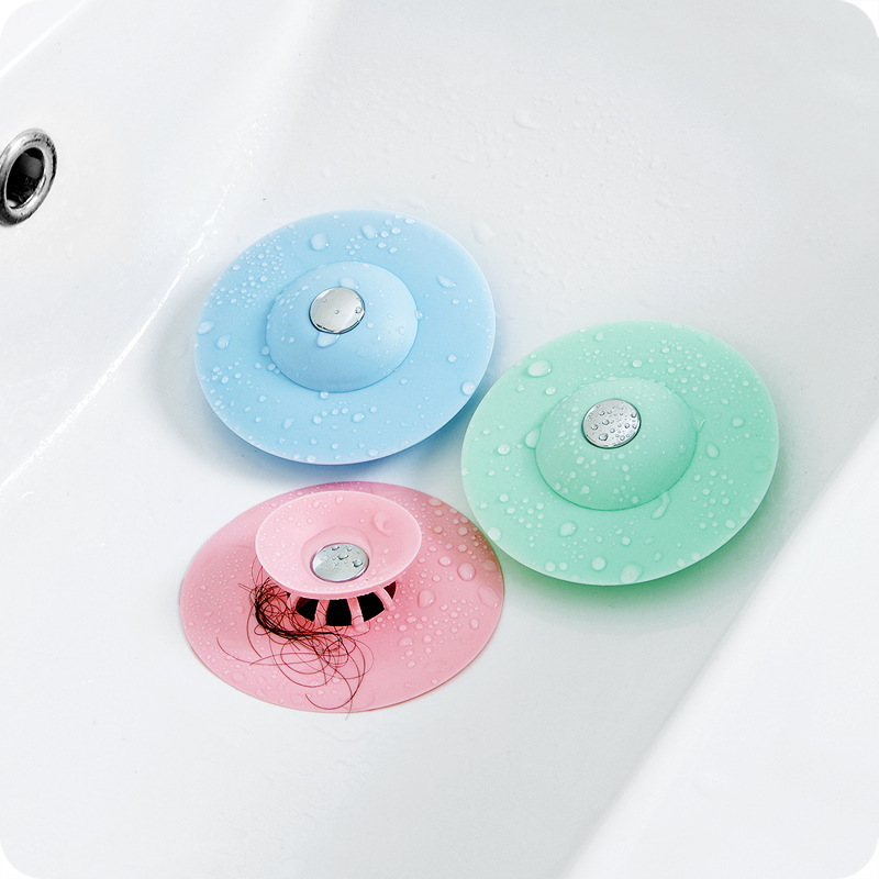 Kitchen Press-Type Deodorant Closed Silicone Flying Saucer Floor Drain Bathroom Bounce Anti-Blocking Plastic Water Channel Filter Core T