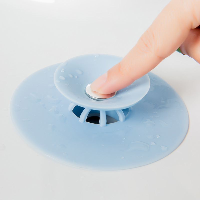 Kitchen Press-Type Deodorant Closed Silicone Flying Saucer Floor Drain Bathroom Bounce Anti-Blocking Plastic Water Channel Filter Core T