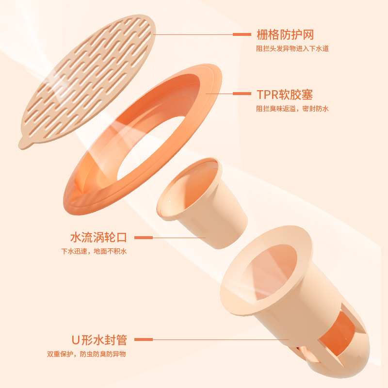 Floor Drain Odor Preventer Sewer Deodorant Cover Closure Anti-Odor Insect-Proof Artifact Toilet Cockroach Insect Proof Cover