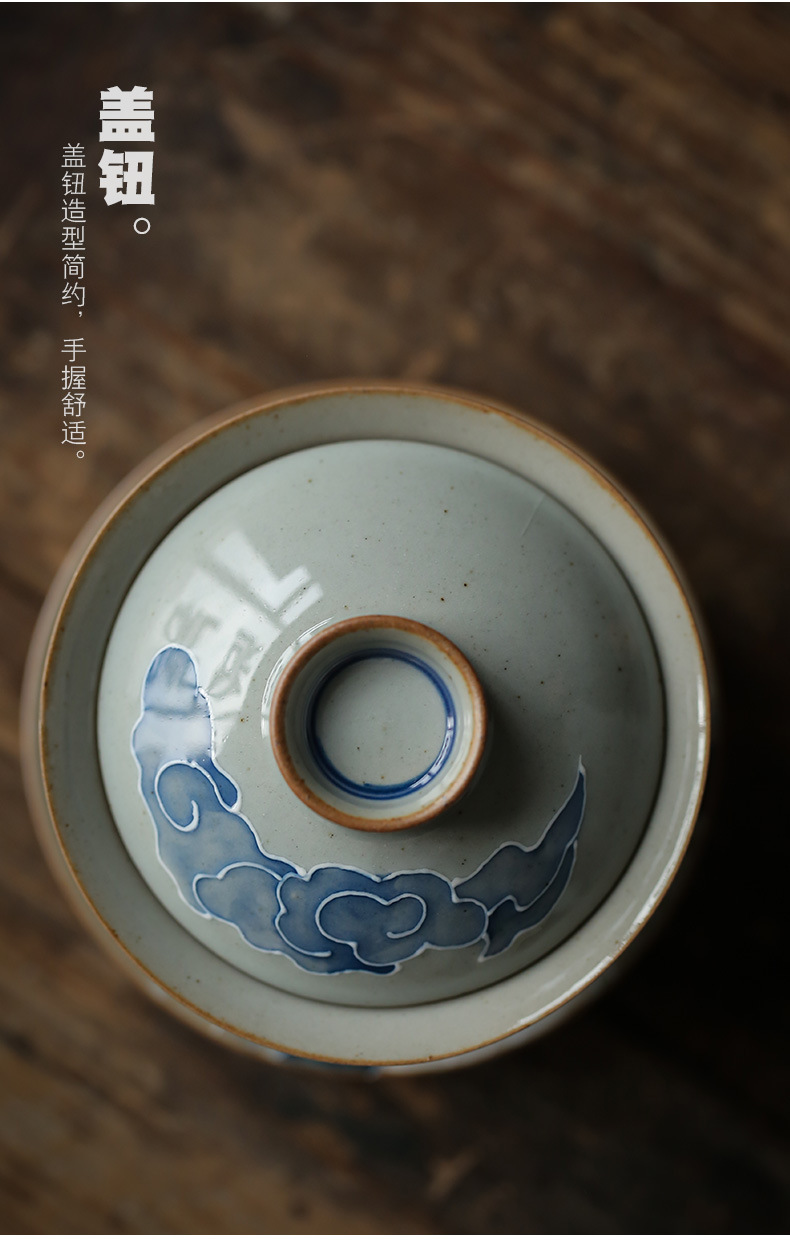 ThreeForce Cover Bowl Tea Cup Vintage Ceramic Handmade Tea Bowl Tea Cup Japanese Tea Bowl Household Tea Bowl Large ThreeForce Cover Bowl Tea Cup Vintage Ceramic Handmade Tea Bowl Tea Cup Japanese Tea Bowl Household Tea Bowl Large